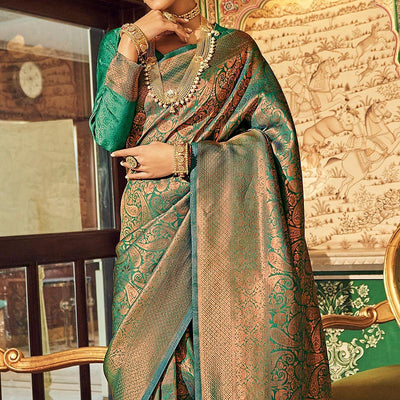 Morpich Woven Art Silk Saree With Tassels