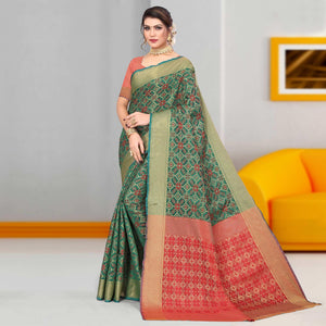 Morpich Woven Jacquard Saree