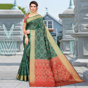Morpich Woven Jacquard Saree
