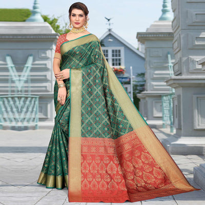 Morpich Woven Jacquard Saree