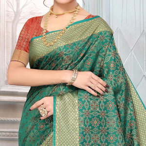 Morpich Woven Jacquard Saree