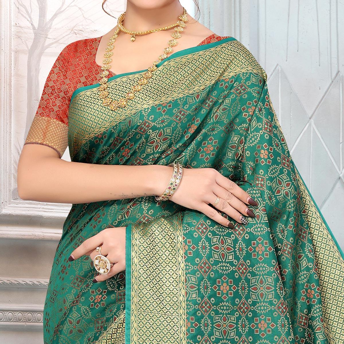 Morpich Woven Jacquard Saree