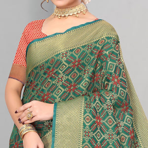 Morpich Woven Jacquard Saree