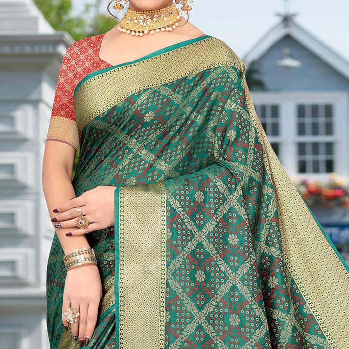 Morpich Woven Jacquard Saree