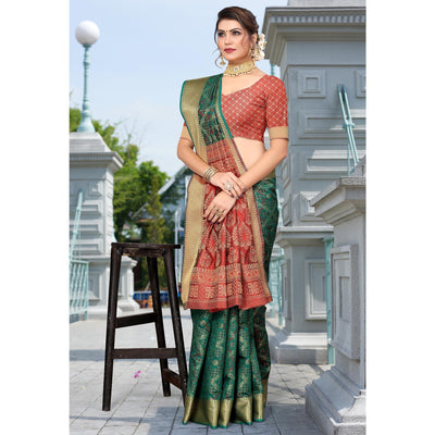 Morpich Woven Jacquard Saree