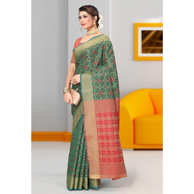 Morpich Woven Jacquard Saree