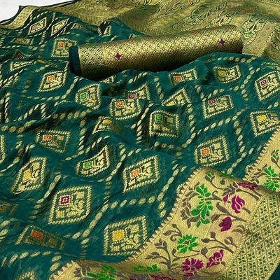 Morpich Woven Organza Saree