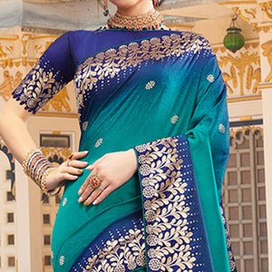 Morpich Woven Woven Art Silk Saree