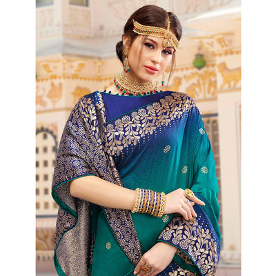 Morpich Woven Woven Art Silk Saree