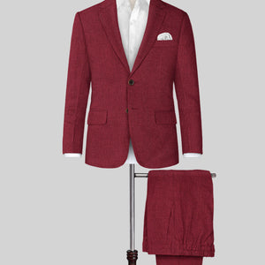 Moscow Maroon Linen Boys Suit