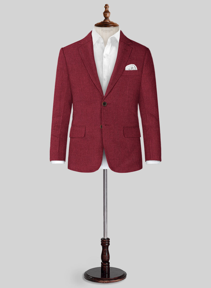 Moscow Maroon Linen Boys Suit
