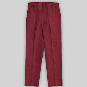 Moscow Maroon Linen Boys Suit