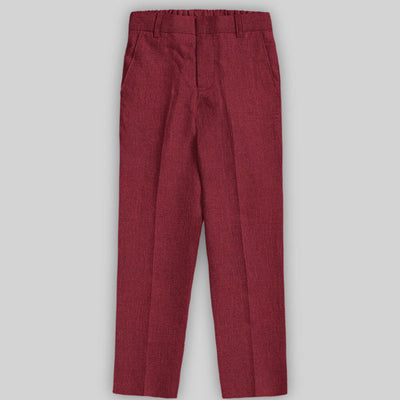 Moscow Maroon Linen Boys Suit