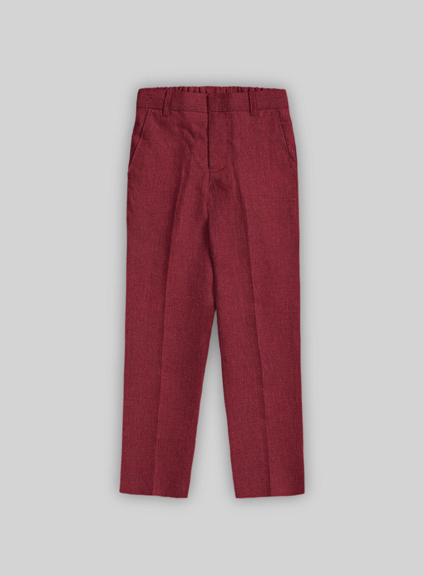 Moscow Maroon Linen Boys Suit