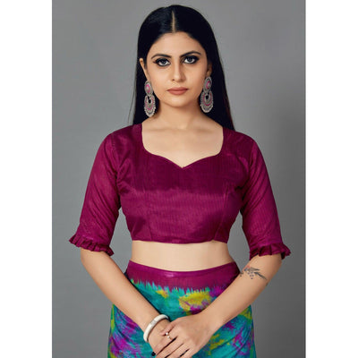 Multi Casual Art Silk Printed Saree With Unstitched Blouse