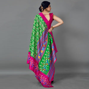 Multi Casual Art Silk Printed Saree With Unstitched Blouse