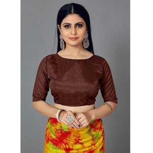 Multi Casual Art Silk Printed Saree With Unstitched Blouse