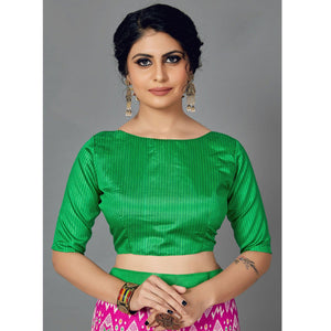 Multi Casual Art Silk Printed Saree With Unstitched Blouse