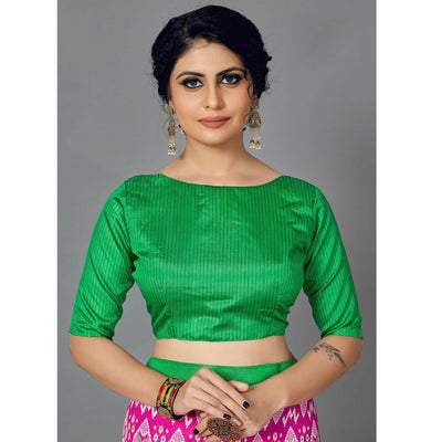 Multi Casual Art Silk Printed Saree With Unstitched Blouse