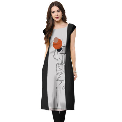 Multi Color Casual Wear Digital Printed Crepe Kurti