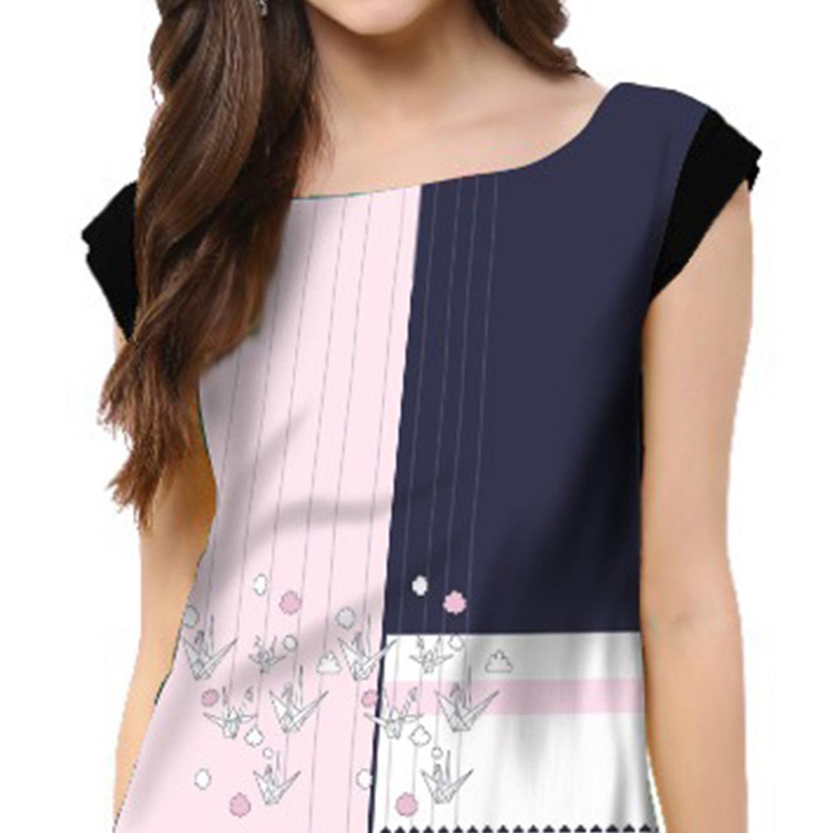 Multi Color Casual Wear Digital Printed Crepe Kurti