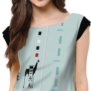 Multi Color Casual Wear Digital Printed Crepe Kurti