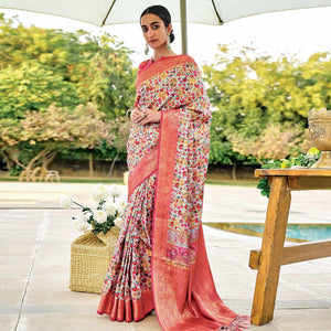 Multi-Color Festive Wear Digital Printed Woven Silk Saree