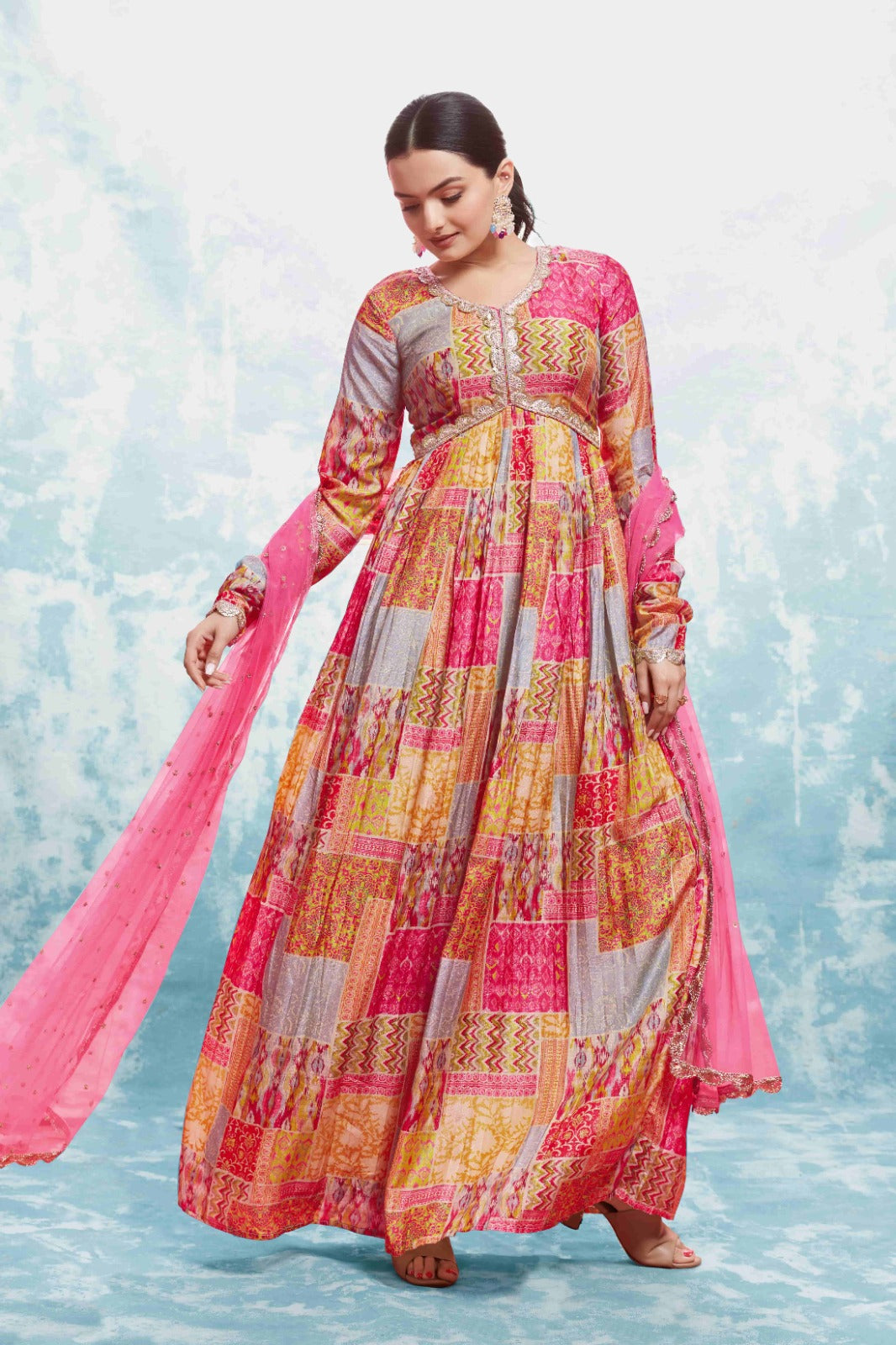 Multi-Color Muslin Printed & Embroidered Suit Set | Fully Stitched & Ready to Wear