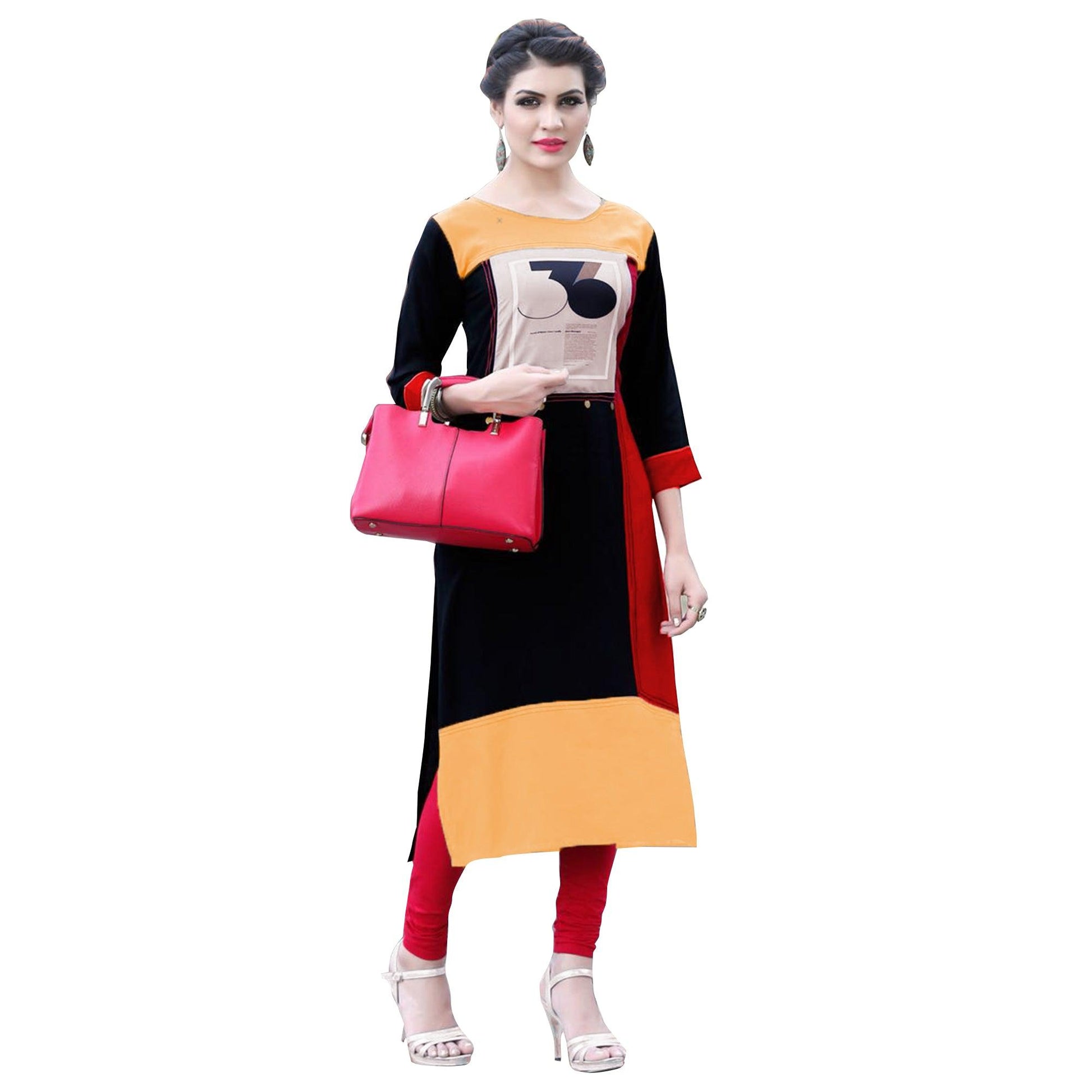 Multi-Colored Digital Printed Rayon Kurti
