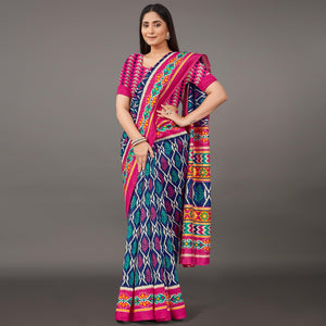 Multicolor Casual Wear Floral Printed Art Silk Saree
