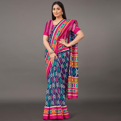 Multicolor Casual Wear Floral Printed Art Silk Saree