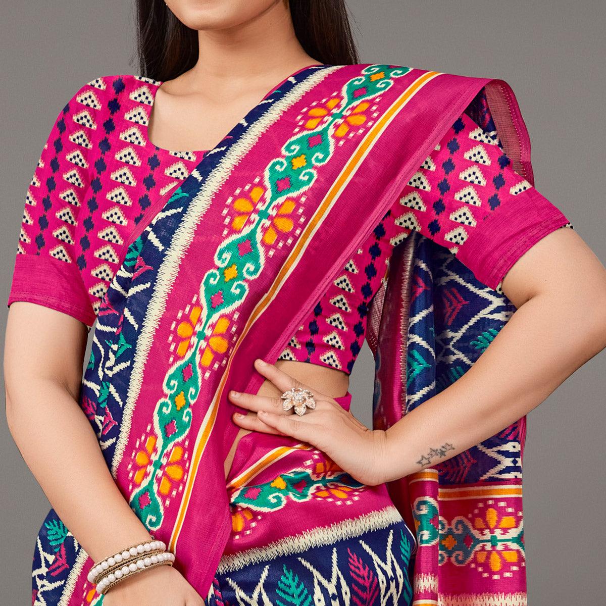 Multicolor Casual Wear Floral Printed Art Silk Saree