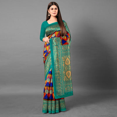 Multicolor Casual Wear Geometric Art Silk Saree
