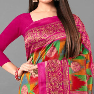 Multicolor Casual Wear Geometric Art Silk Saree