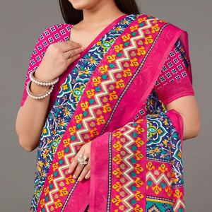 Multicolor Casual Wear Geometric Printed Art Silk Saree