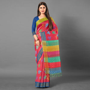 Multicolor Casual Wear Leaf Cotton silk Saree