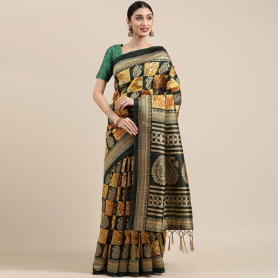 Multicolor Casual Wear Printed Art Silk Saree
