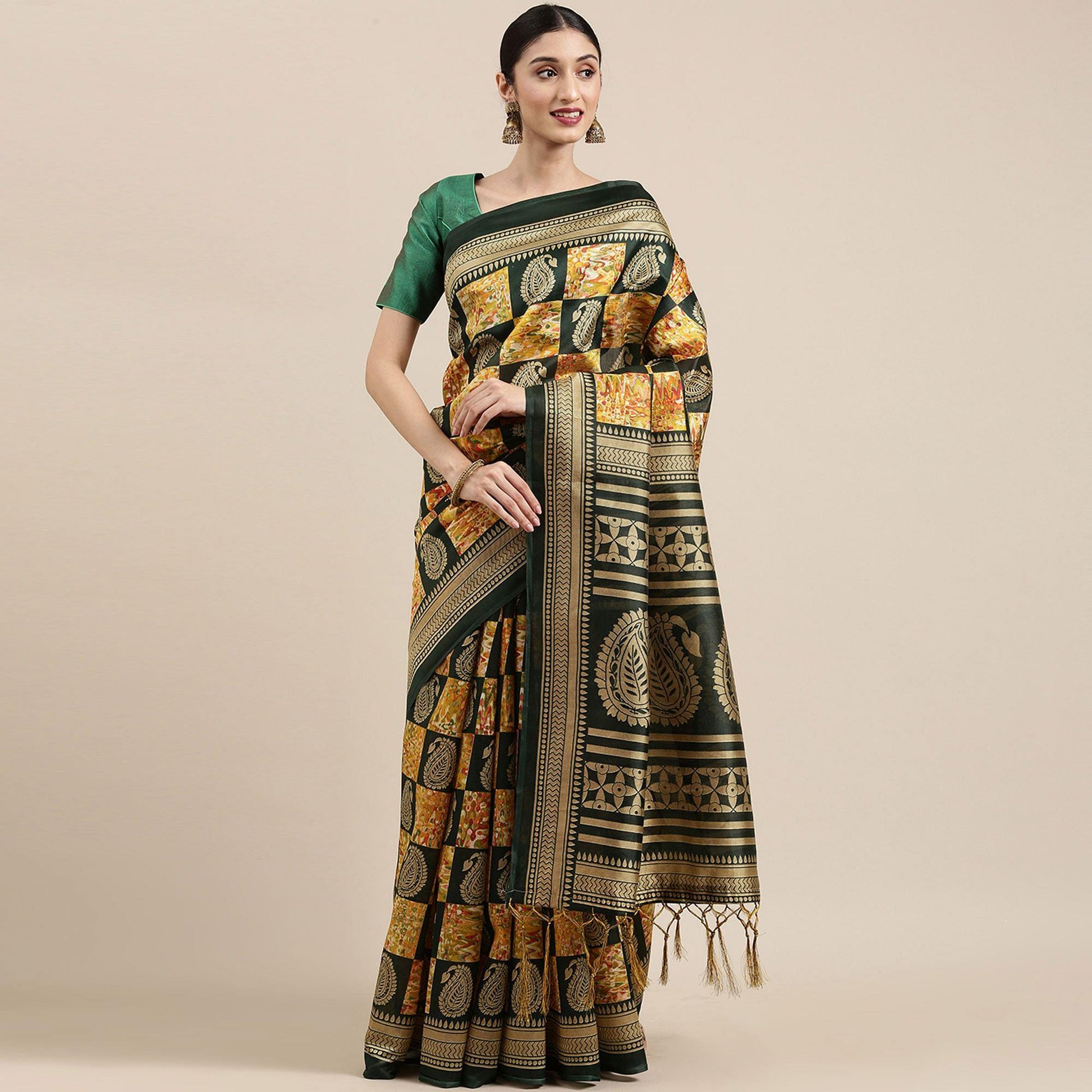 Multicolor Casual Wear Printed Art Silk Saree