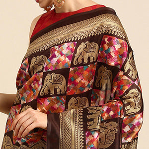 Multicolor Casual Wear Printed Art Silk Saree