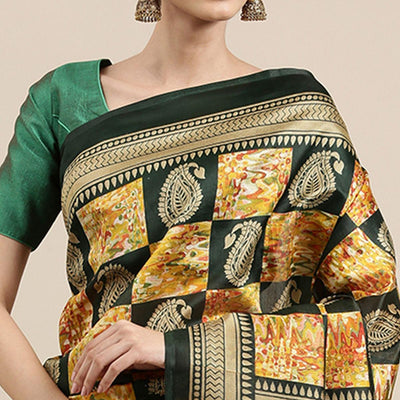 Multicolor Casual Wear Printed Art Silk Saree