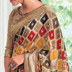 Multicolor Casual Wear Printed Cotton Saree