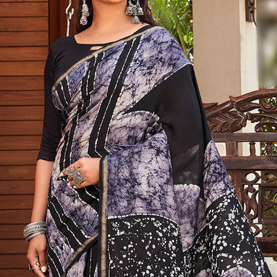 Multicolor Casual Wear Printed Cotton Saree