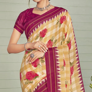 Multicolor Casual Wear Printed Crepe Saree