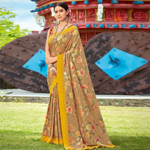 Multicolor Casual Wear Printed Silk Saree