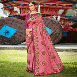 Multicolor Casual Wear Printed Silk Saree