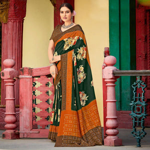 Multicolor Casual Wear Printed Silk Saree