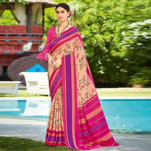 Multicolor Casual Wear Printed Silk Saree