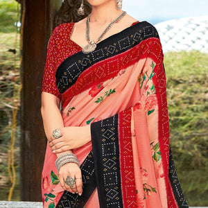 Multicolor Casual Wear Printed Silk Saree