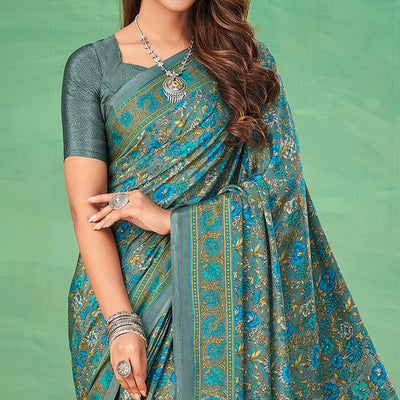 Multicolor Casual Wear Printed Silk Saree