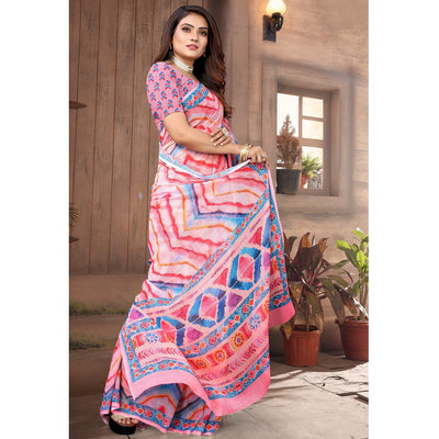 Multicolor Digital Printed Georgette Saree